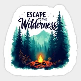 Escape to the Wilderness – Campfire Mountain Adventure Sticker